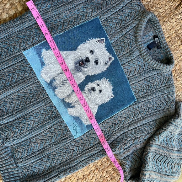 Vintage upcycled Savane Gray Sweater with Dog Design - Picture 5 of 8